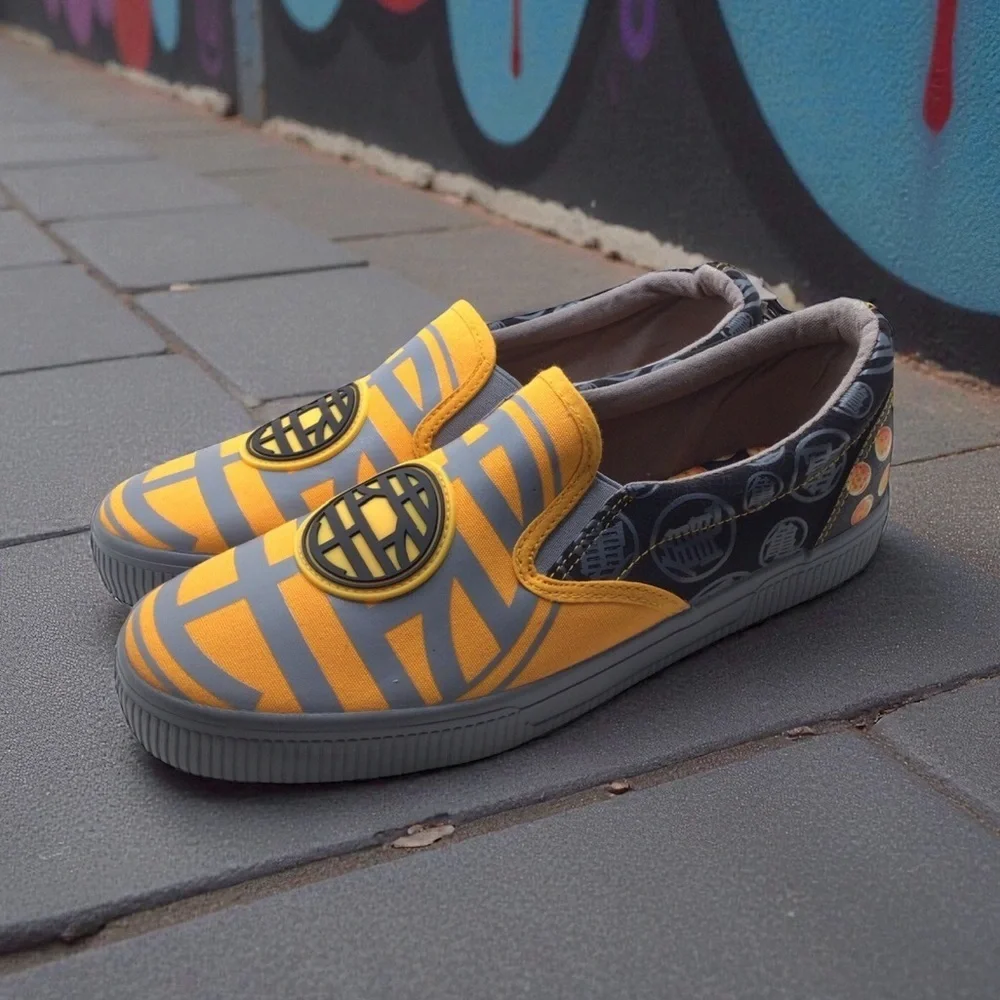 Dragonball Z Men's Slip On Comfort Casual Sneakers, Ground Up Size 8.5